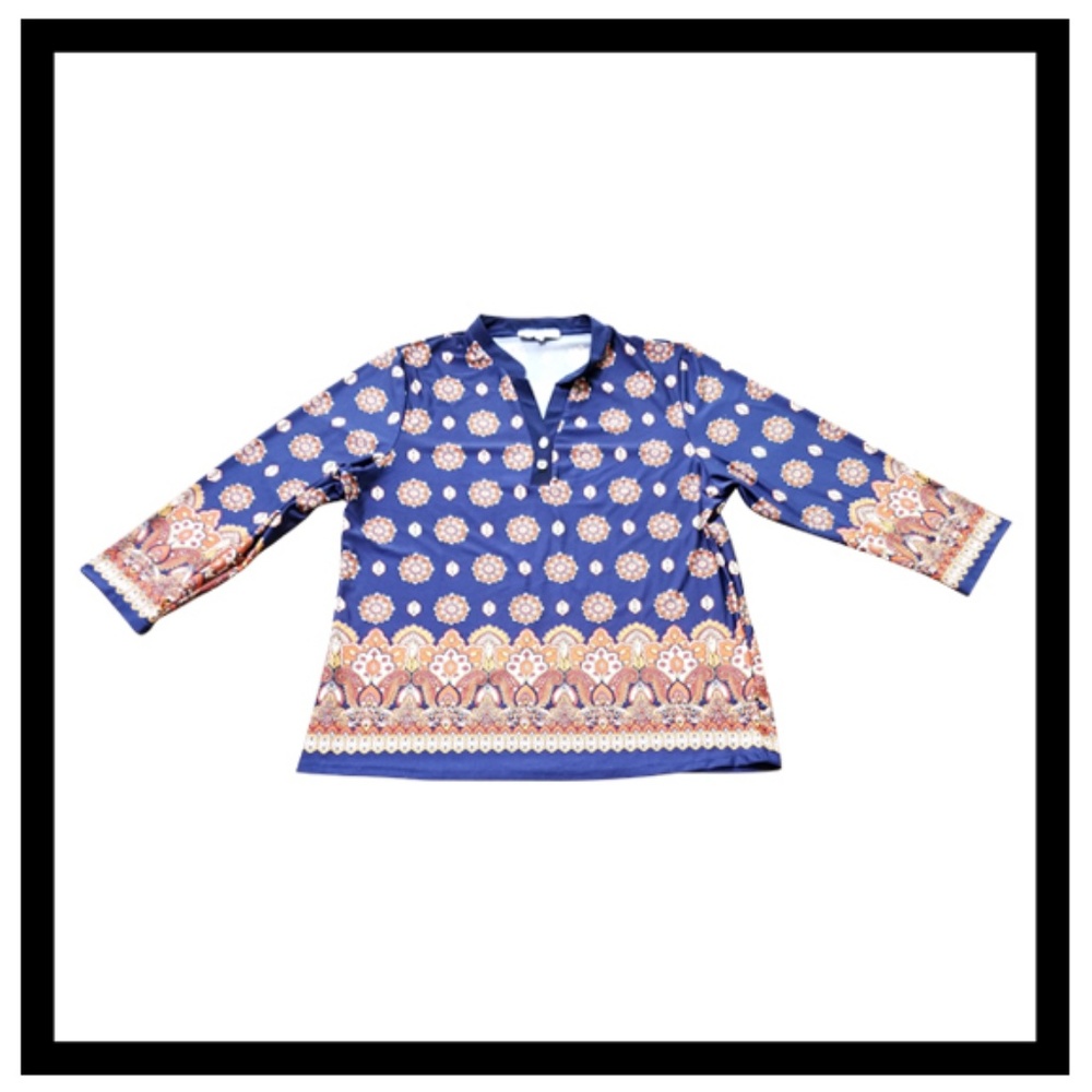 Carol Rose Women's Button Down Tops Size XL Blue